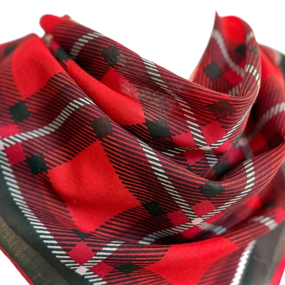 Vintage Lehner Plaid Scarf - Hand-Rolled Edges - Picture 2 of 7